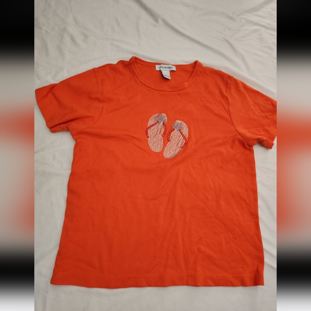 Cruise wear women's size medium orange sandal top #C23